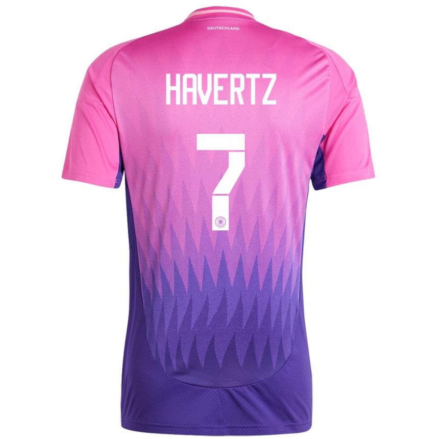 Niño Fútbol Camiseta Alemania Kai Havertz #7 Rosado Morado 2ª Equipación 24-26 Argentina