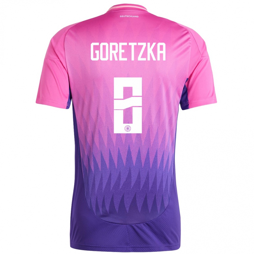 Niño Fútbol Camiseta Alemania Leon Goretzka #8 Rosado Morado 2ª Equipación 24-26 Argentina