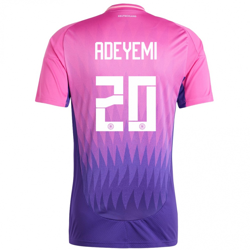 Niño Fútbol Camiseta Alemania Karim Adeyemi #20 Rosado Morado 2ª Equipación 24-26 Argentina