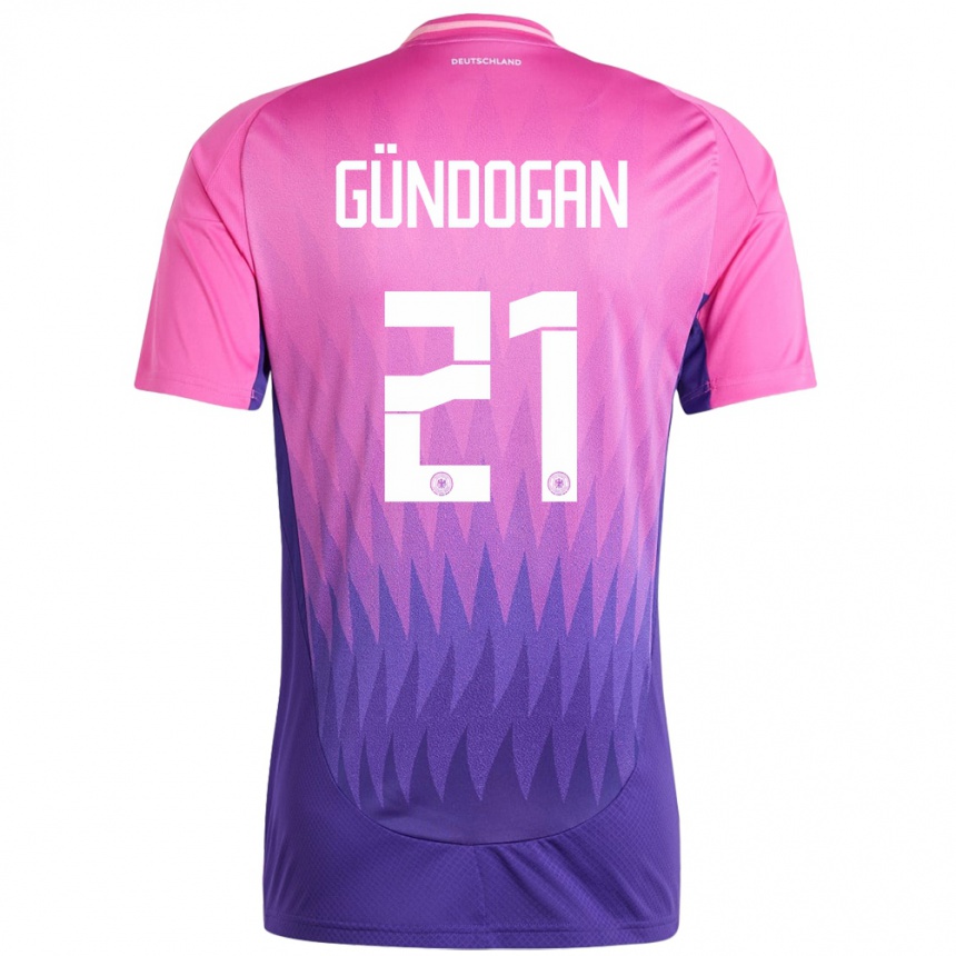 Niño Fútbol Camiseta Alemania Ilkay Gundogan #21 Rosado Morado 2ª Equipación 24-26 Argentina