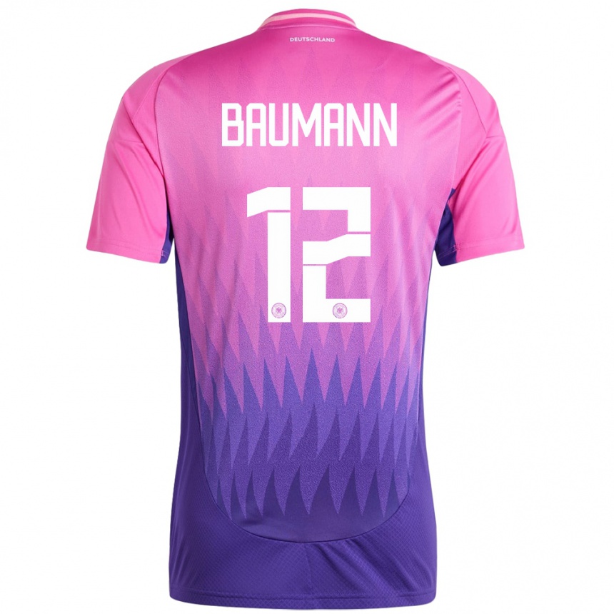 Niño Fútbol Camiseta Alemania Oliver Baumann #12 Rosado Morado 2ª Equipación 24-26 Argentina