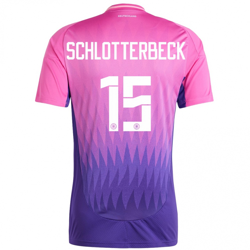 Niño Fútbol Camiseta Alemania Nico Schlotterbeck #15 Rosado Morado 2ª Equipación 24-26 Argentina