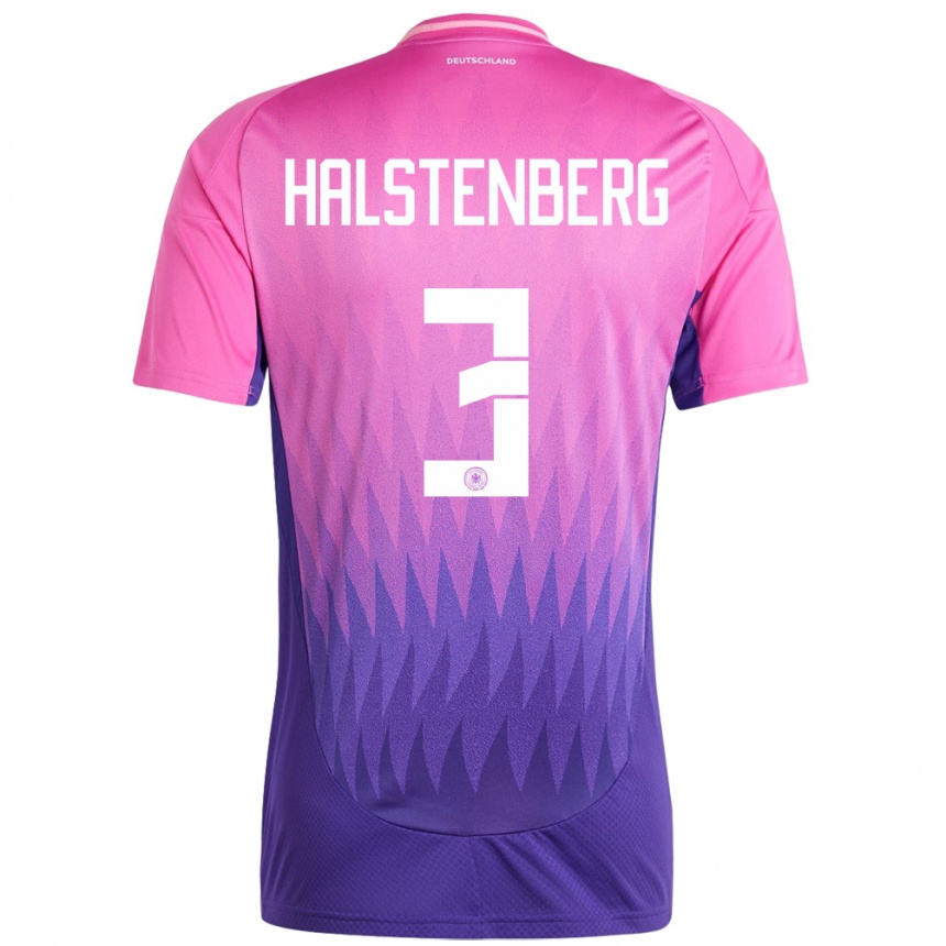 Niño Fútbol Camiseta Alemania Marcel Halstenberg #3 Rosado Morado 2ª Equipación 24-26 Argentina