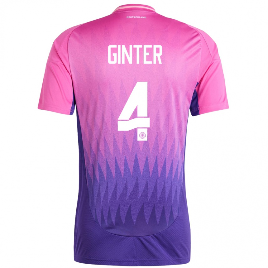 Niño Fútbol Camiseta Alemania Matthias Ginter #4 Rosado Morado 2ª Equipación 24-26 Argentina