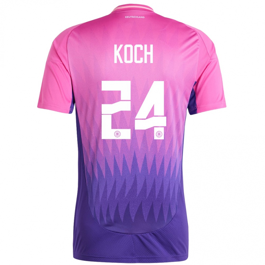 Niño Fútbol Camiseta Alemania Robin Koch #24 Rosado Morado 2ª Equipación 24-26 Argentina