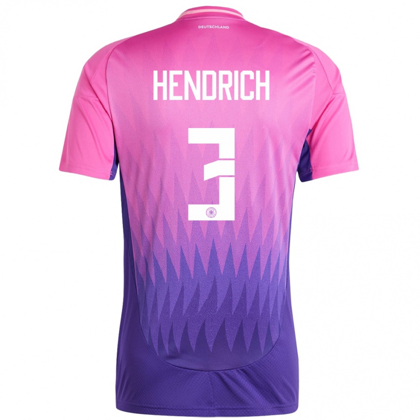 Niño Fútbol Camiseta Alemania Kathrin Hendrich #3 Rosado Morado 2ª Equipación 24-26 Argentina