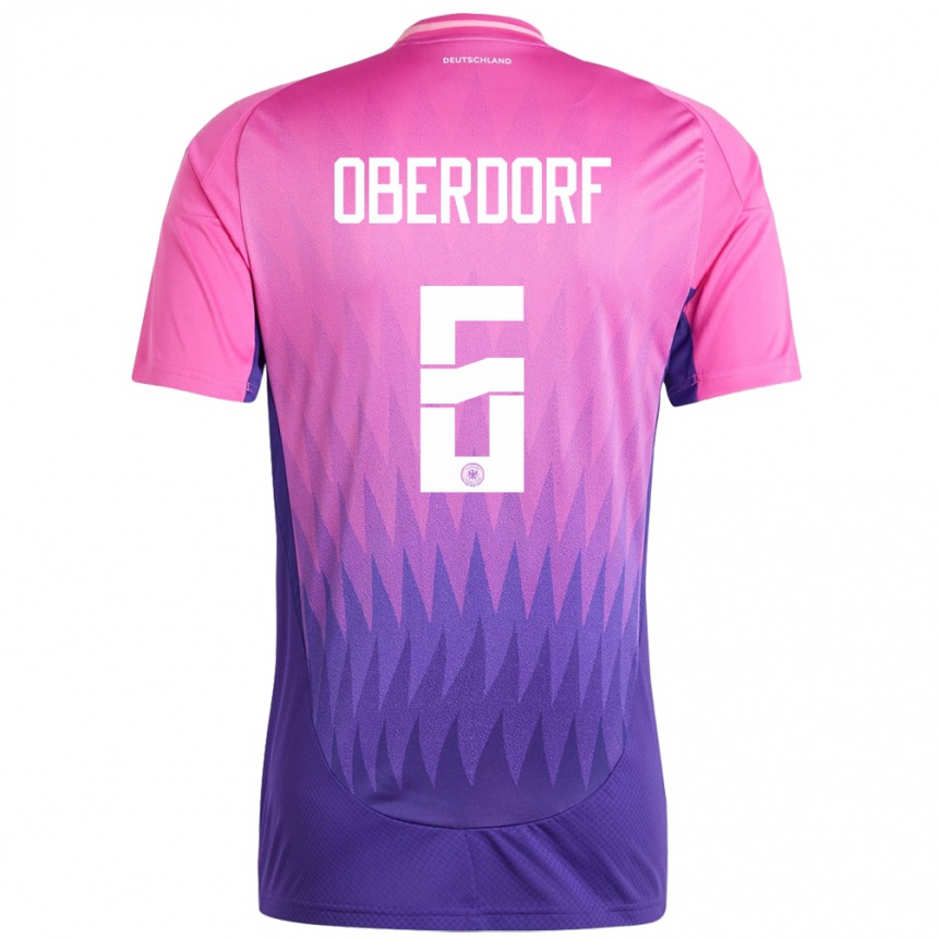 Niño Fútbol Camiseta Alemania Lena Oberdorf #6 Rosado Morado 2ª Equipación 24-26 Argentina