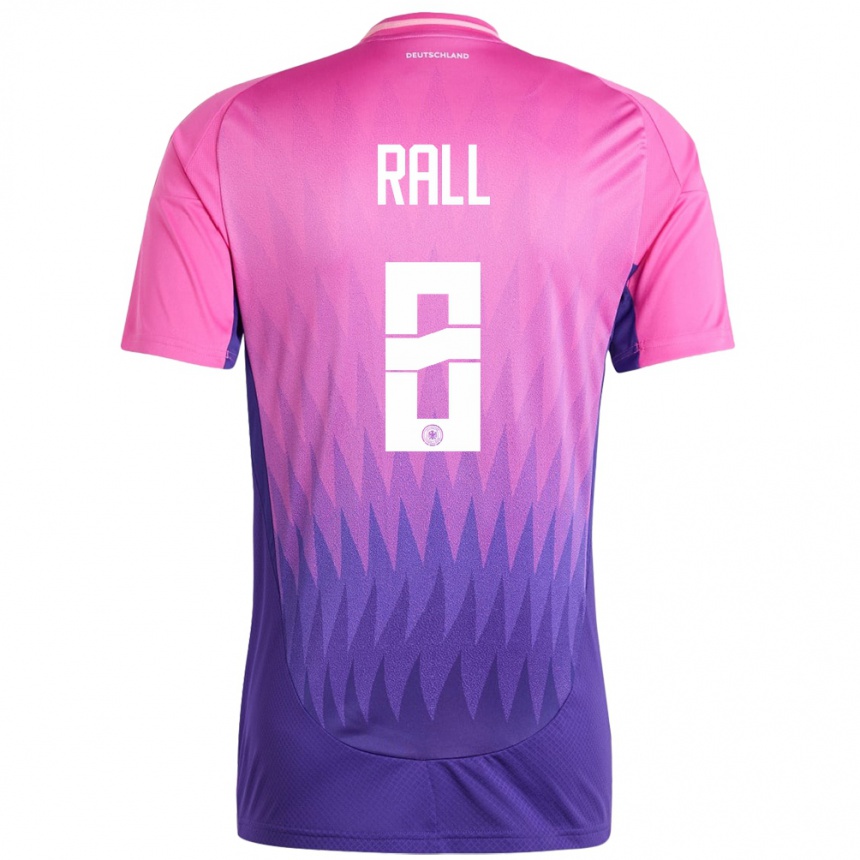 Niño Fútbol Camiseta Alemania Maximiliane Rall #8 Rosado Morado 2ª Equipación 24-26 Argentina