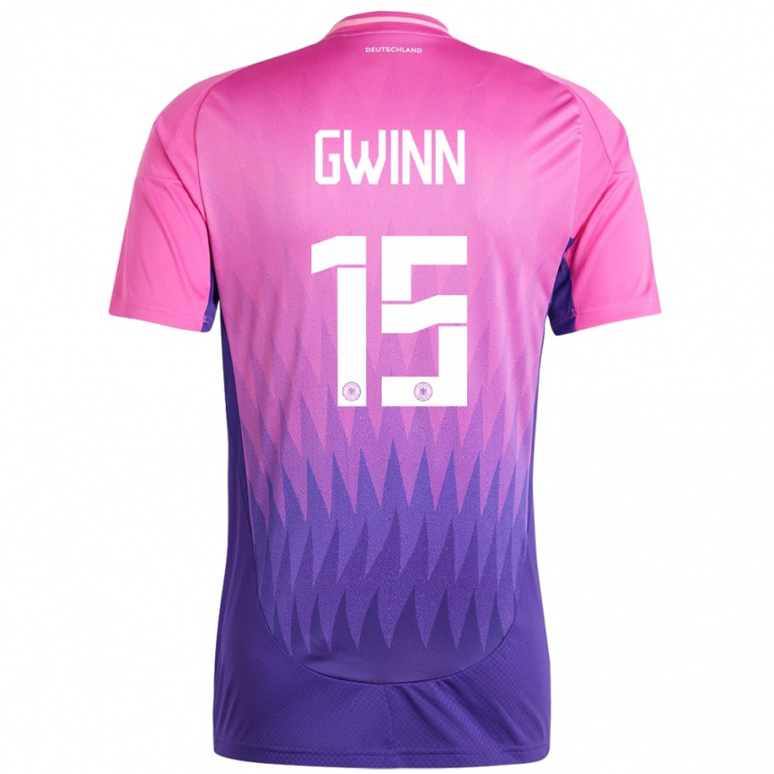 Niño Fútbol Camiseta Alemania Giulia Gwinn #15 Rosado Morado 2ª Equipación 24-26 Argentina