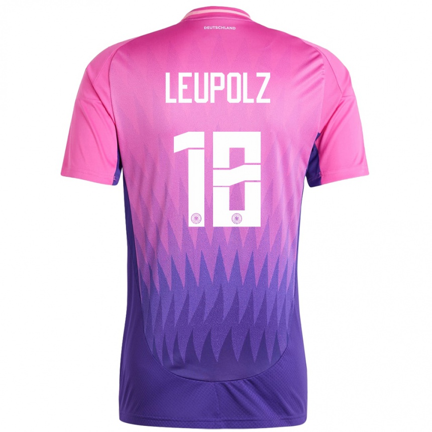 Niño Fútbol Camiseta Alemania Melanie Leupolz #18 Rosado Morado 2ª Equipación 24-26 Argentina