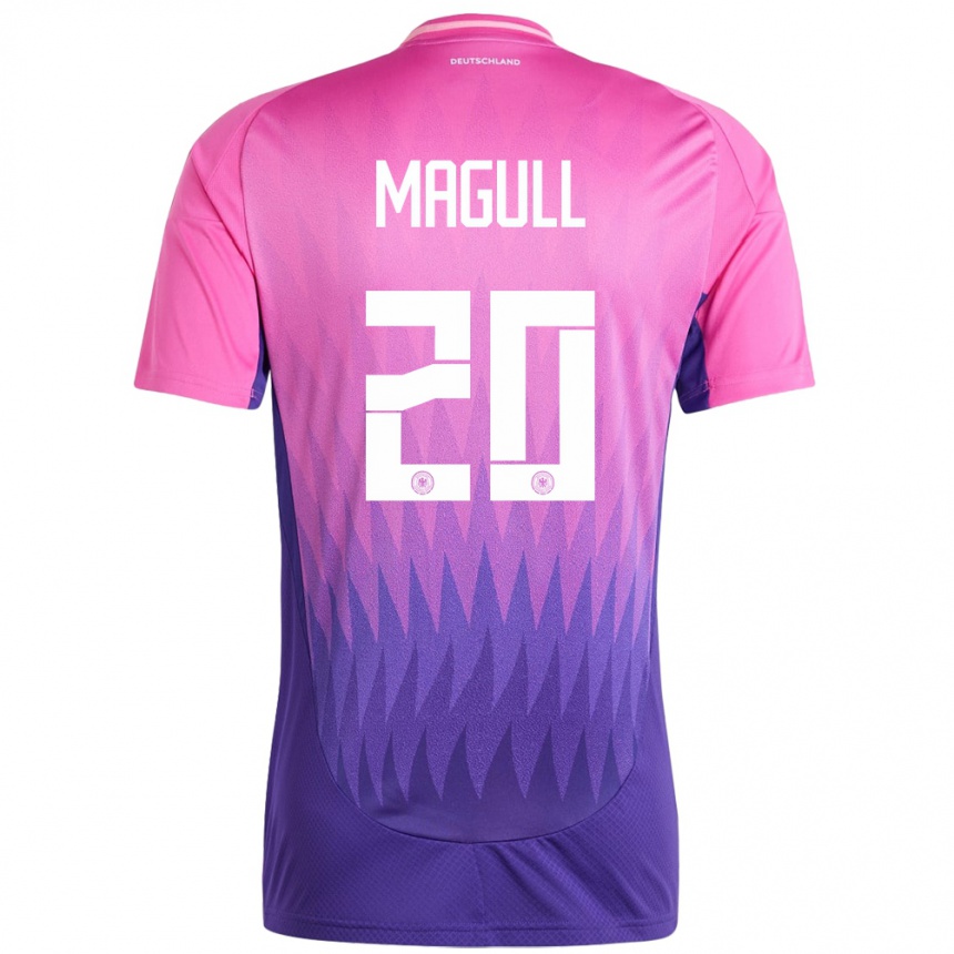 Niño Fútbol Camiseta Alemania Lina Magull #20 Rosado Morado 2ª Equipación 24-26 Argentina