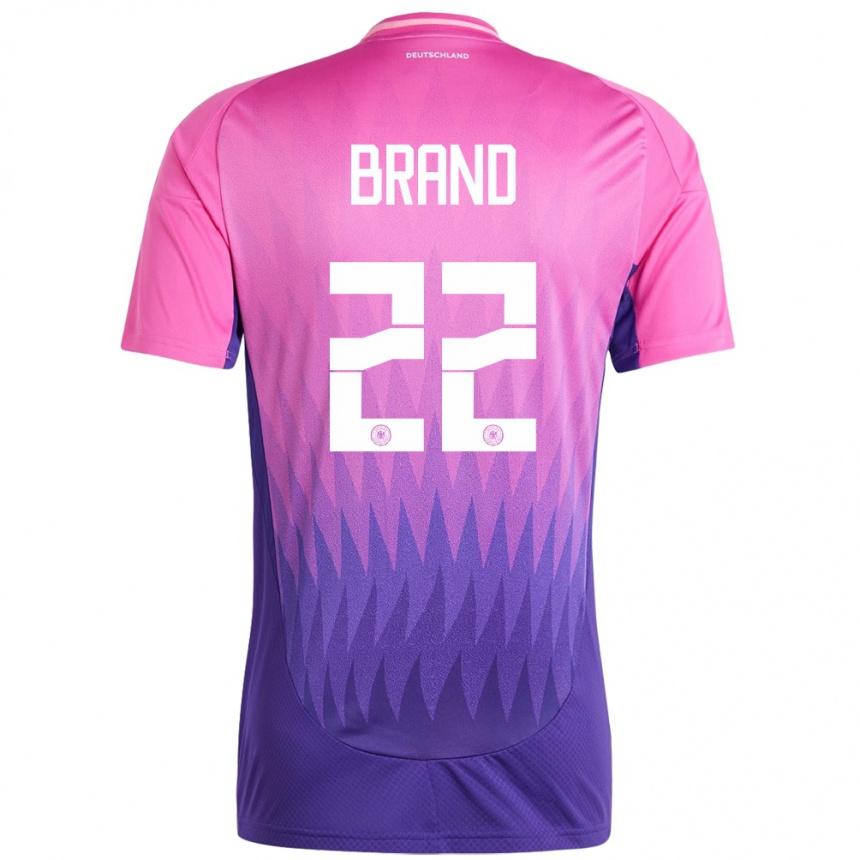 Niño Fútbol Camiseta Alemania Jule Brand #22 Rosado Morado 2ª Equipación 24-26 Argentina