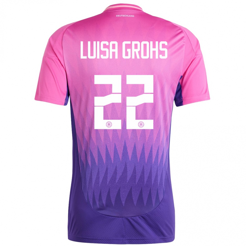 Niño Fútbol Camiseta Alemania Maria Luisa Grohs #22 Rosado Morado 2ª Equipación 24-26 Argentina