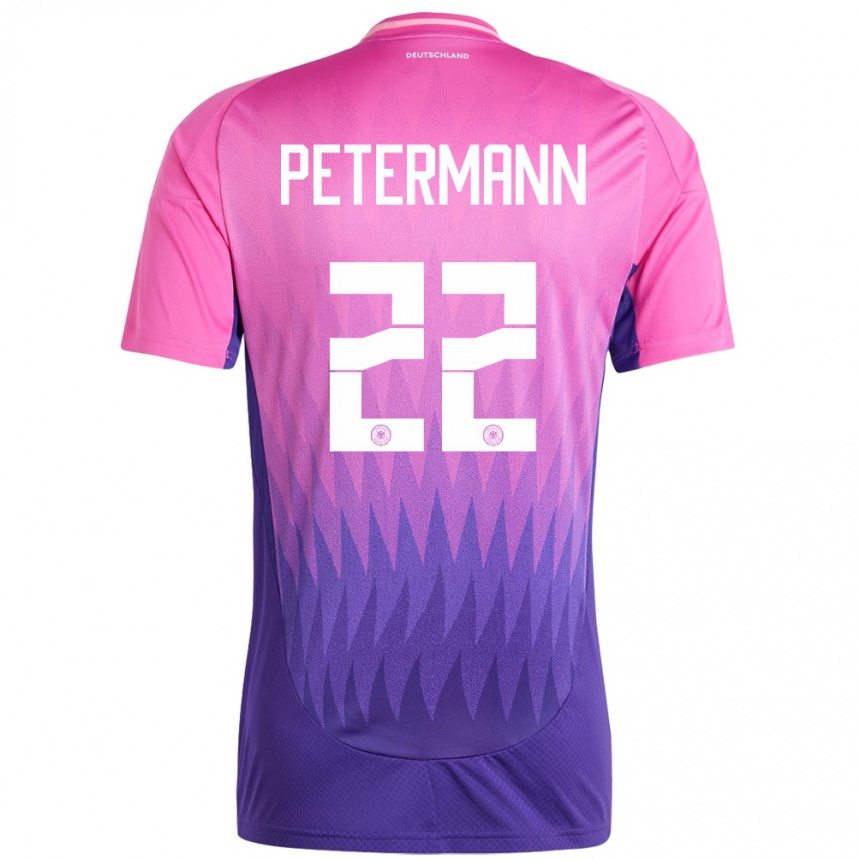 Niño Fútbol Camiseta Alemania Lena Petermann #22 Rosado Morado 2ª Equipación 24-26 Argentina