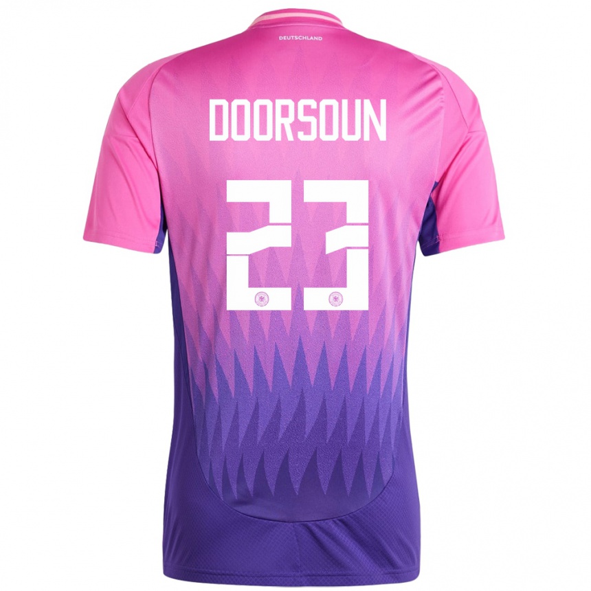 Niño Fútbol Camiseta Alemania Sara Doorsoun #23 Rosado Morado 2ª Equipación 24-26 Argentina