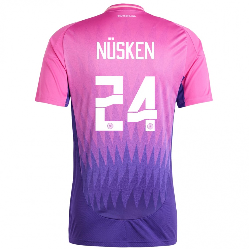 Niño Fútbol Camiseta Alemania Sjoeke Nusken #24 Rosado Morado 2ª Equipación 24-26 Argentina