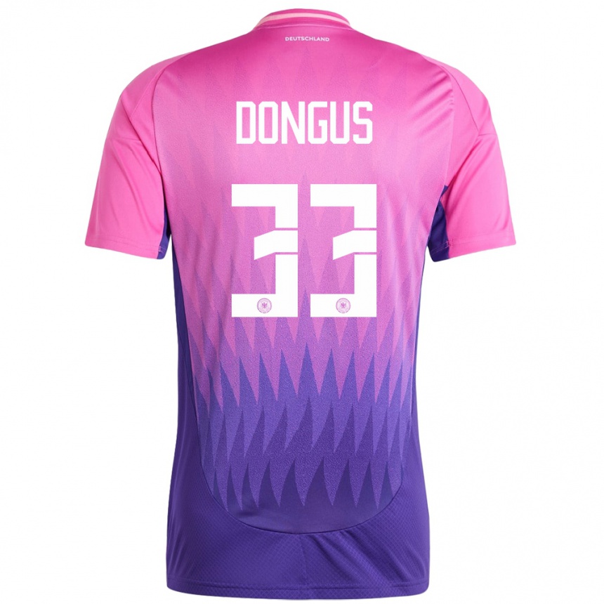 Niño Fútbol Camiseta Alemania Fabienne Dongus #33 Rosado Morado 2ª Equipación 24-26 Argentina