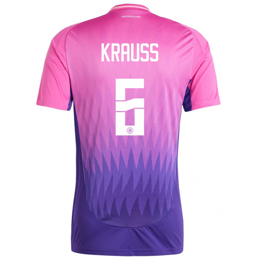 Niño Fútbol Camiseta Alemania Tom Kraub #6 Rosado Morado 2ª Equipación 24-26 Argentina