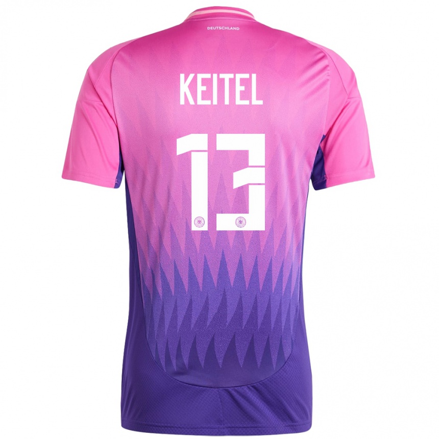 Niño Fútbol Camiseta Alemania Yannik Keitel #13 Rosado Morado 2ª Equipación 24-26 Argentina