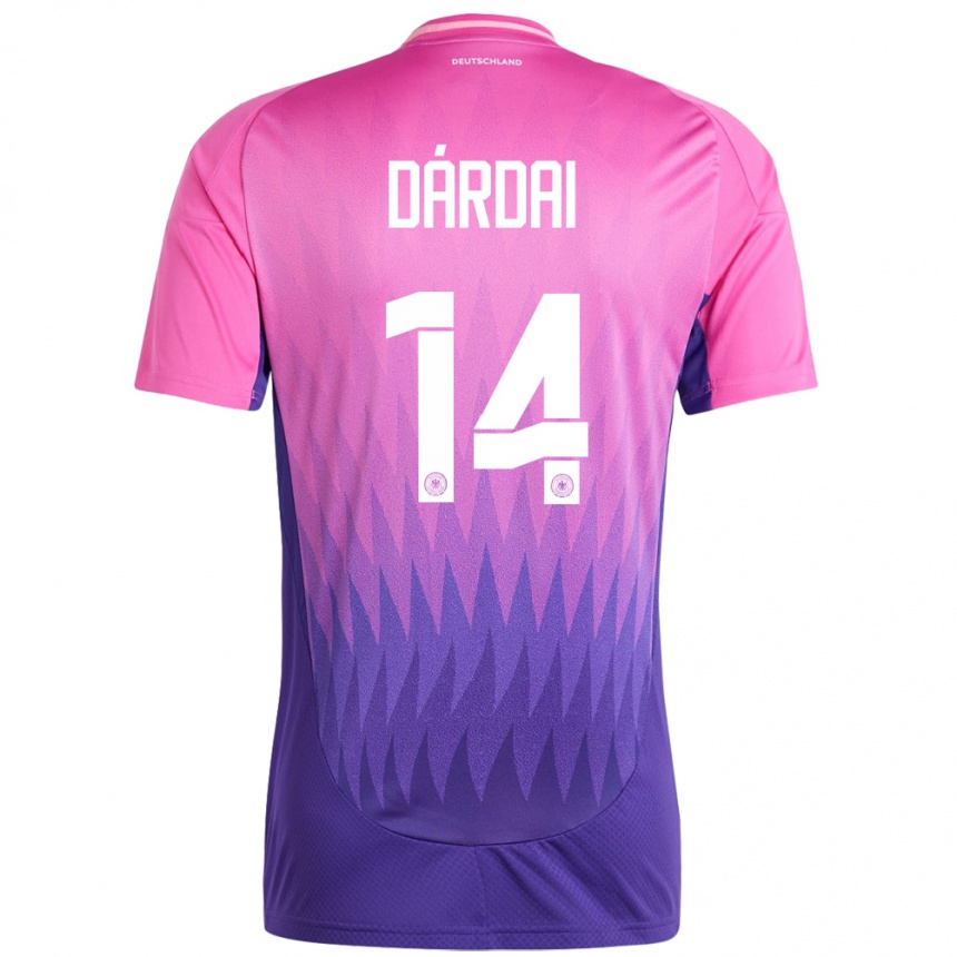 Niño Fútbol Camiseta Alemania Marton Dardai #14 Rosado Morado 2ª Equipación 24-26 Argentina