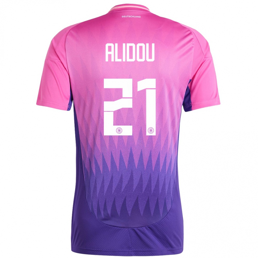 Niño Fútbol Camiseta Alemania Faride Alidou #21 Rosado Morado 2ª Equipación 24-26 Argentina