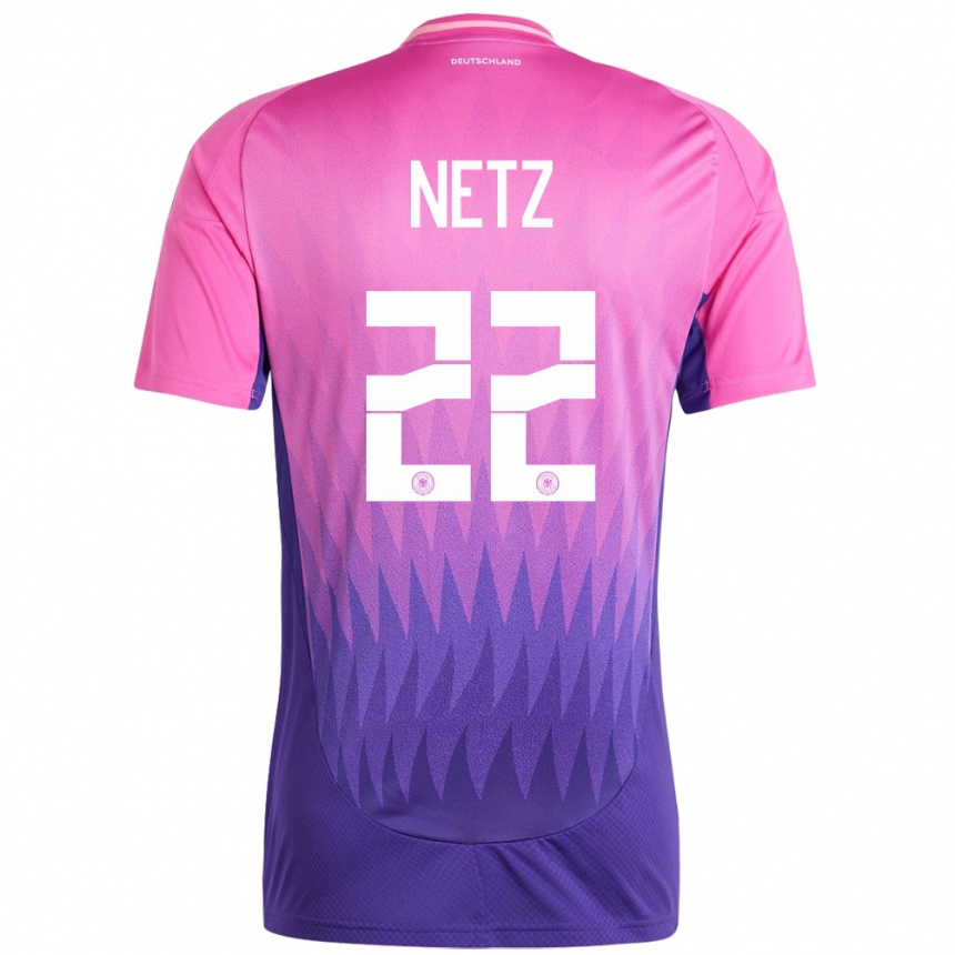 Niño Fútbol Camiseta Alemania Luca Netz #22 Rosado Morado 2ª Equipación 24-26 Argentina