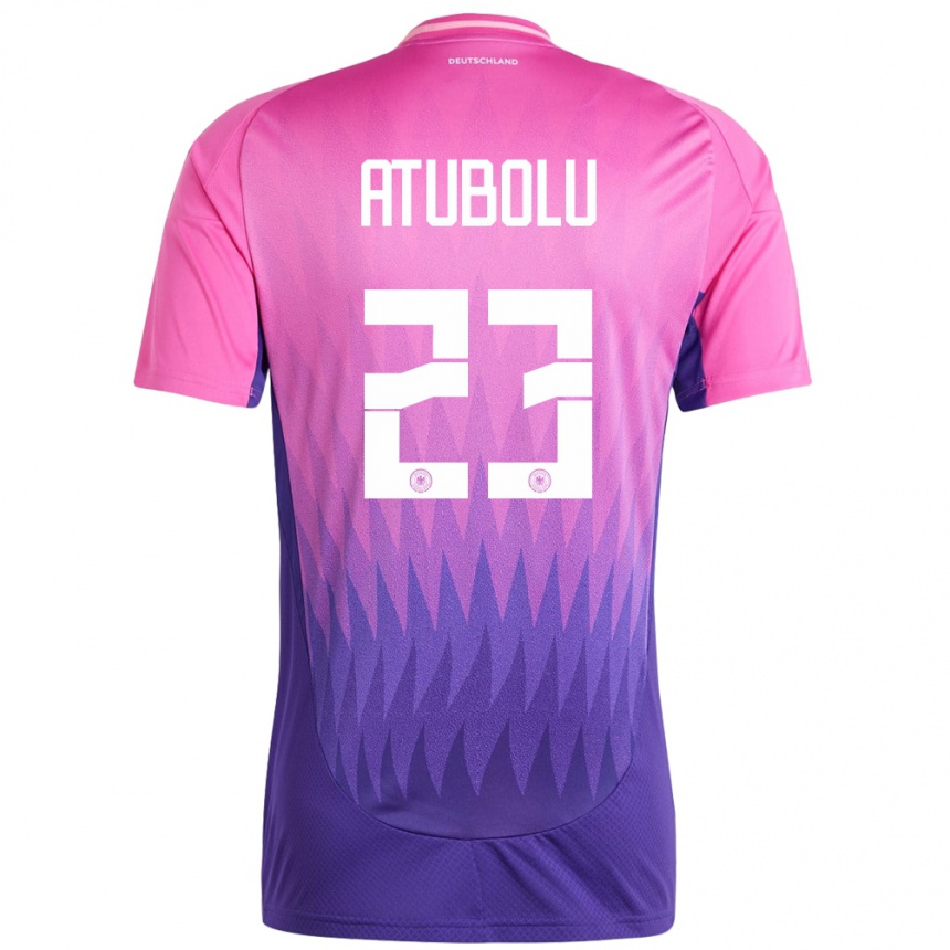 Niño Fútbol Camiseta Alemania Noah Atubolu #23 Rosado Morado 2ª Equipación 24-26 Argentina