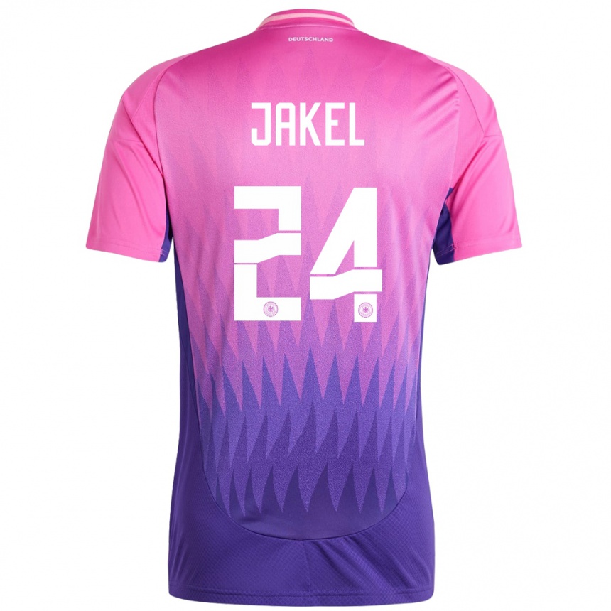 Niño Fútbol Camiseta Alemania Frederik Jakel #24 Rosado Morado 2ª Equipación 24-26 Argentina