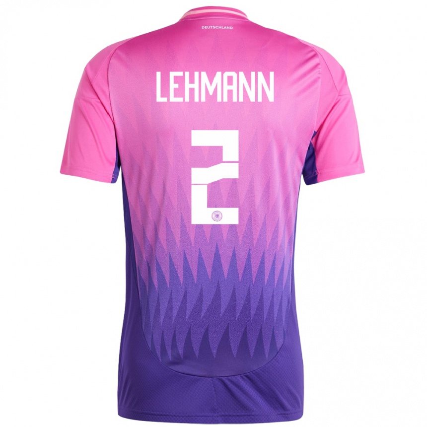 Niño Fútbol Camiseta Alemania Paul Lehmann #2 Rosado Morado 2ª Equipación 24-26 Argentina