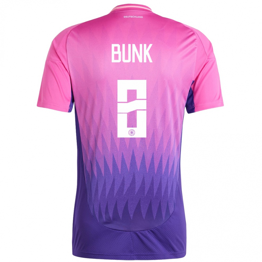 Niño Fútbol Camiseta Alemania Daniel Bunk #8 Rosado Morado 2ª Equipación 24-26 Argentina