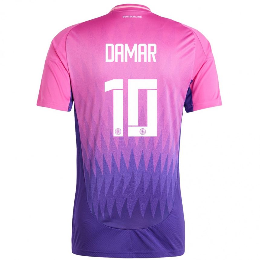 Niño Fútbol Camiseta Alemania Muhammed Damar #10 Rosado Morado 2ª Equipación 24-26 Argentina