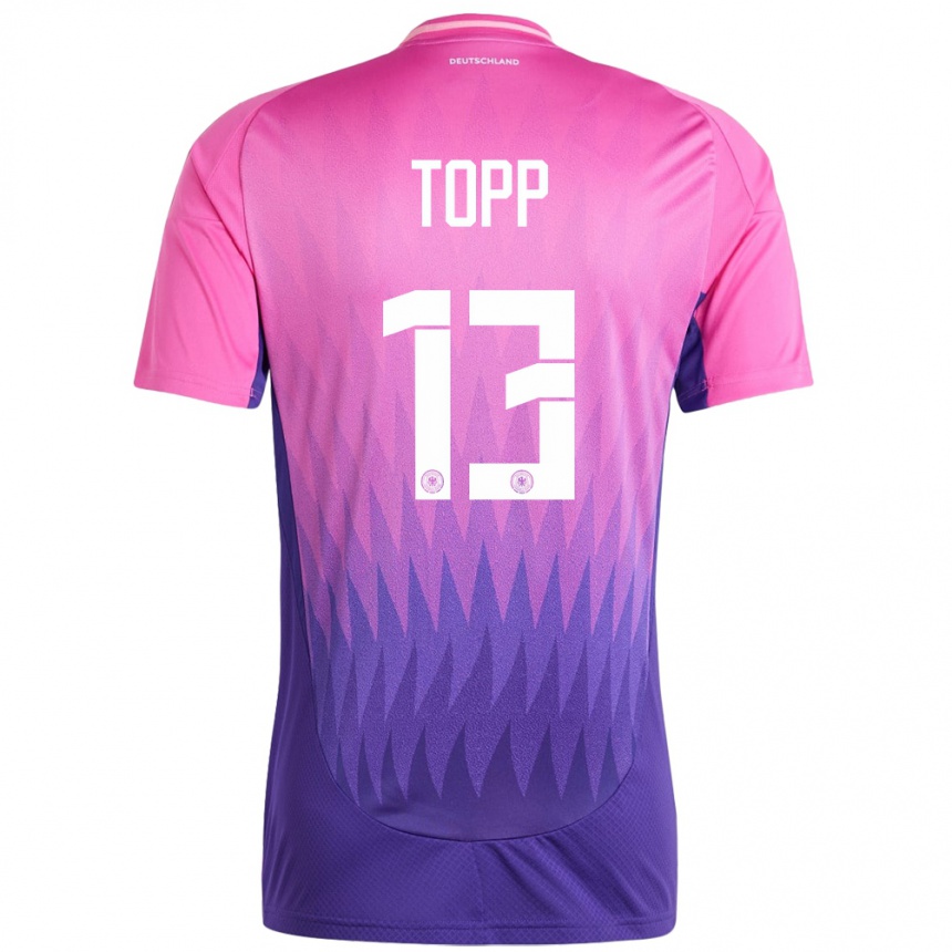 Niño Fútbol Camiseta Alemania Keke Topp #13 Rosado Morado 2ª Equipación 24-26 Argentina