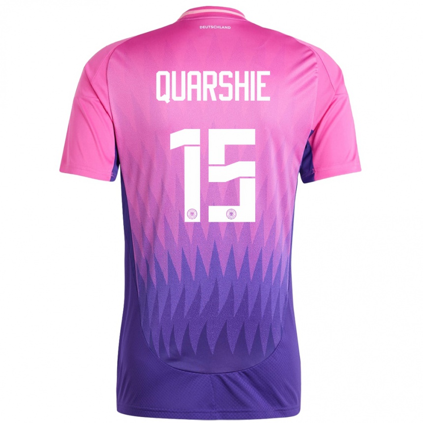 Niño Fútbol Camiseta Alemania Joshua Quarshie #15 Rosado Morado 2ª Equipación 24-26 Argentina