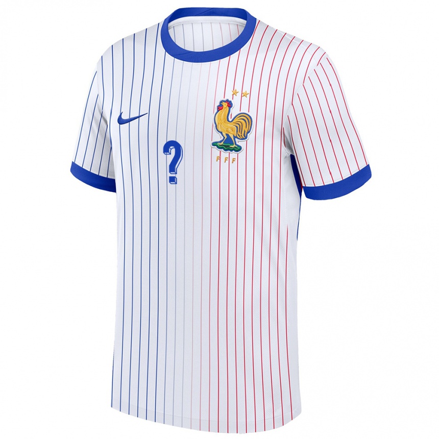 Niño Fútbol Camiseta Francia Su Nombre #0 Blanco 2ª Equipación 24-26 Argentina