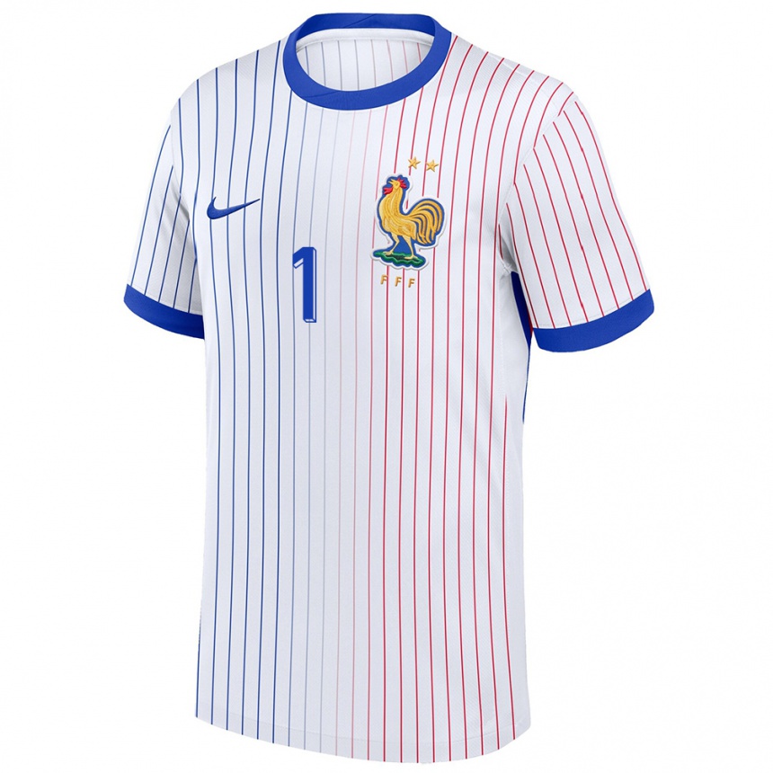 Niño Fútbol Camiseta Francia Illan Meslier #1 Blanco 2ª Equipación 24-26 Argentina