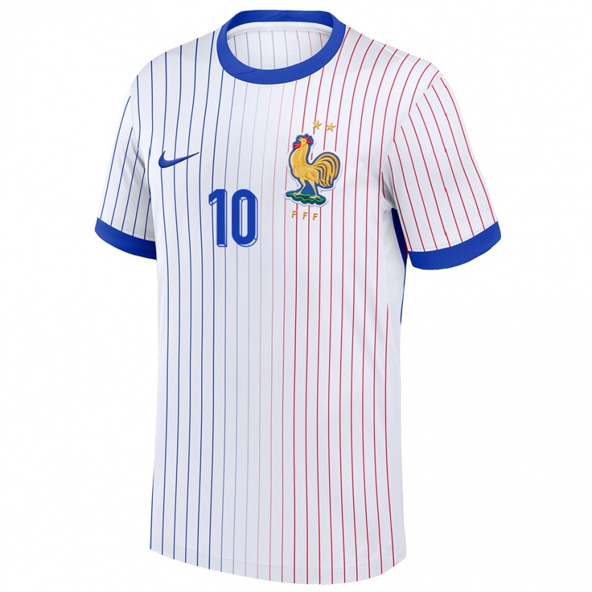 Niño Fútbol Camiseta Francia Kylian Mbappe #10 Blanco 2ª Equipación 24-26 Argentina