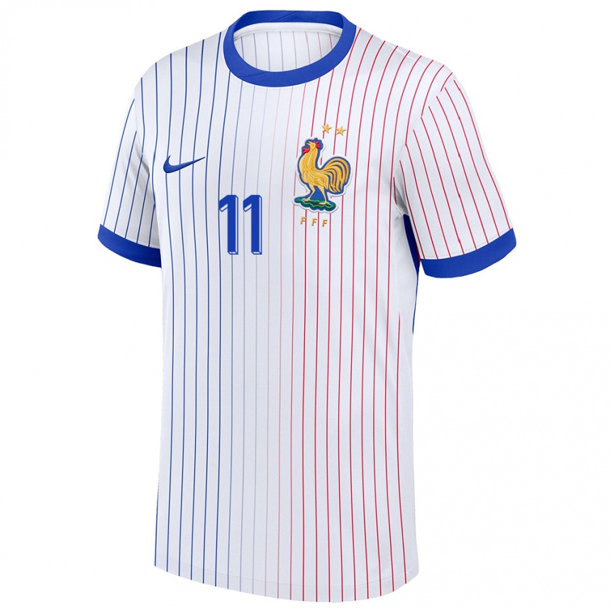 Niño Fútbol Camiseta Francia Ousmane Dembele #11 Blanco 2ª Equipación 24-26 Argentina