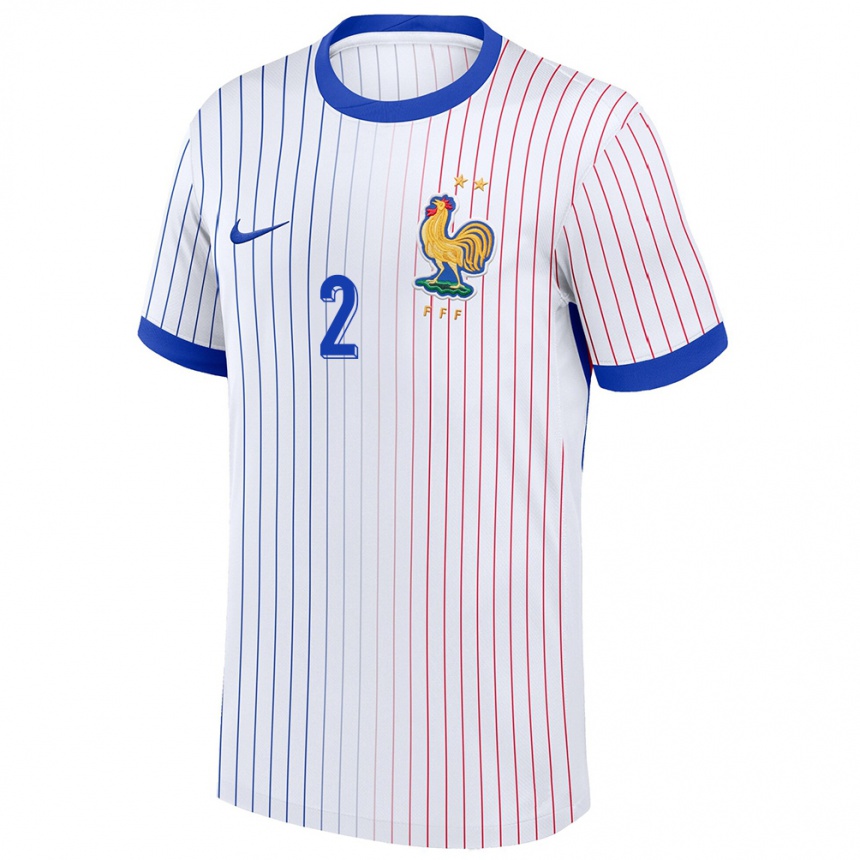 Niño Fútbol Camiseta Francia Tanguy Zoukrou #2 Blanco 2ª Equipación 24-26 Argentina