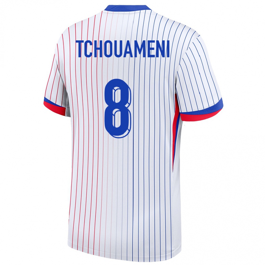 Niño Fútbol Camiseta Francia Aurelien Tchouameni #8 Blanco 2ª Equipación 24-26 Argentina