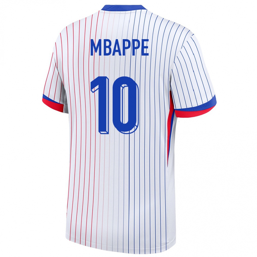 Niño Fútbol Camiseta Francia Kylian Mbappe #10 Blanco 2ª Equipación 24-26 Argentina