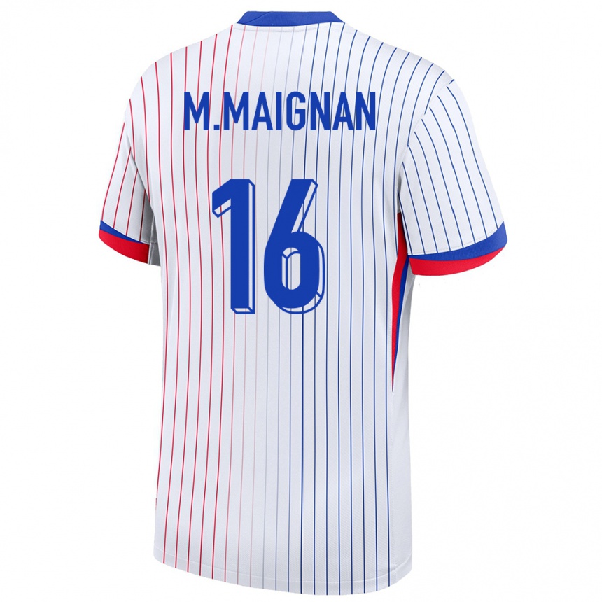 Niño Fútbol Camiseta Francia Mike Maignan #16 Blanco 2ª Equipación 24-26 Argentina