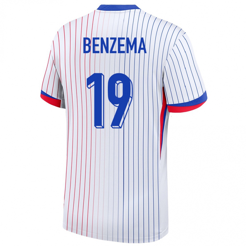 Niño Fútbol Camiseta Francia Karim Benzema #19 Blanco 2ª Equipación 24-26 Argentina