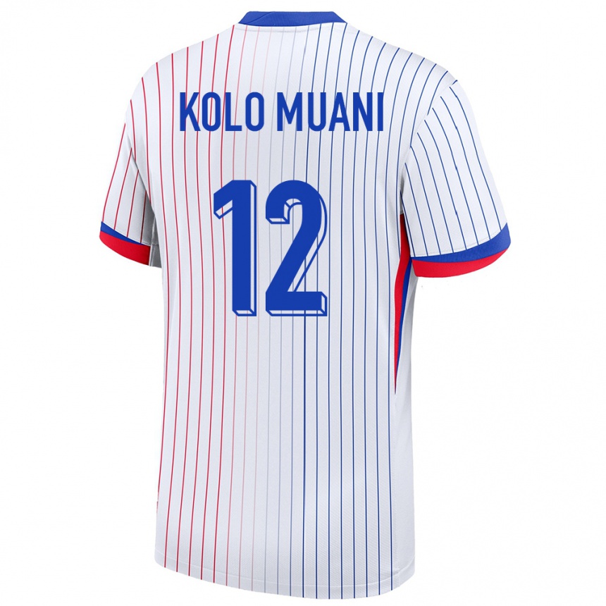 Niño Fútbol Camiseta Francia Randal Kolo Muani #12 Blanco 2ª Equipación 24-26 Argentina