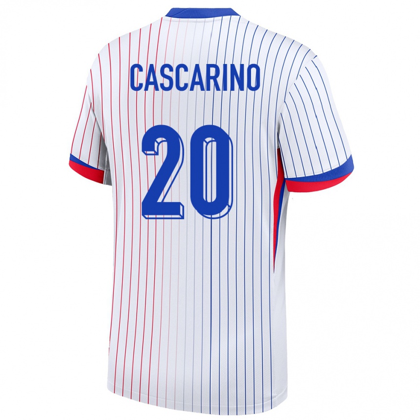 Niño Fútbol Camiseta Francia Delphine Cascarino #20 Blanco 2ª Equipación 24-26 Argentina