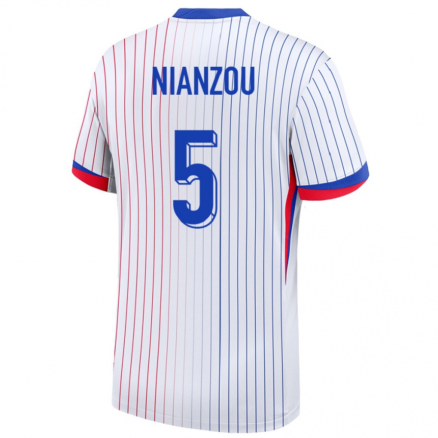 Niño Fútbol Camiseta Francia Tanguy Nianzou #5 Blanco 2ª Equipación 24-26 Argentina