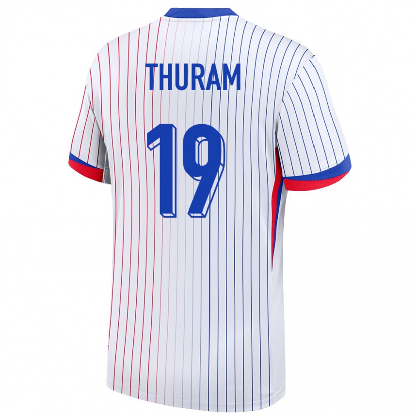 Niño Fútbol Camiseta Francia Khephren Thuram #19 Blanco 2ª Equipación 24-26 Argentina