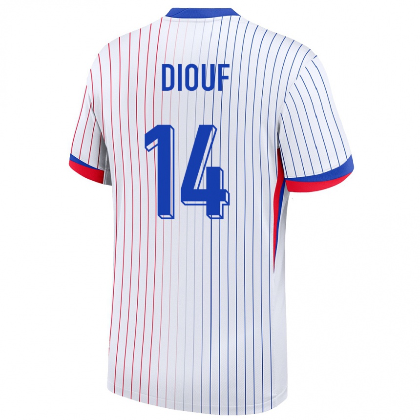 Niño Fútbol Camiseta Francia Andy Diouf #14 Blanco 2ª Equipación 24-26 Argentina