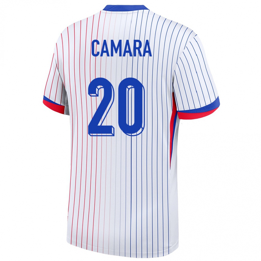 Niño Fútbol Camiseta Francia Ousmane Camara #20 Blanco 2ª Equipación 24-26 Argentina