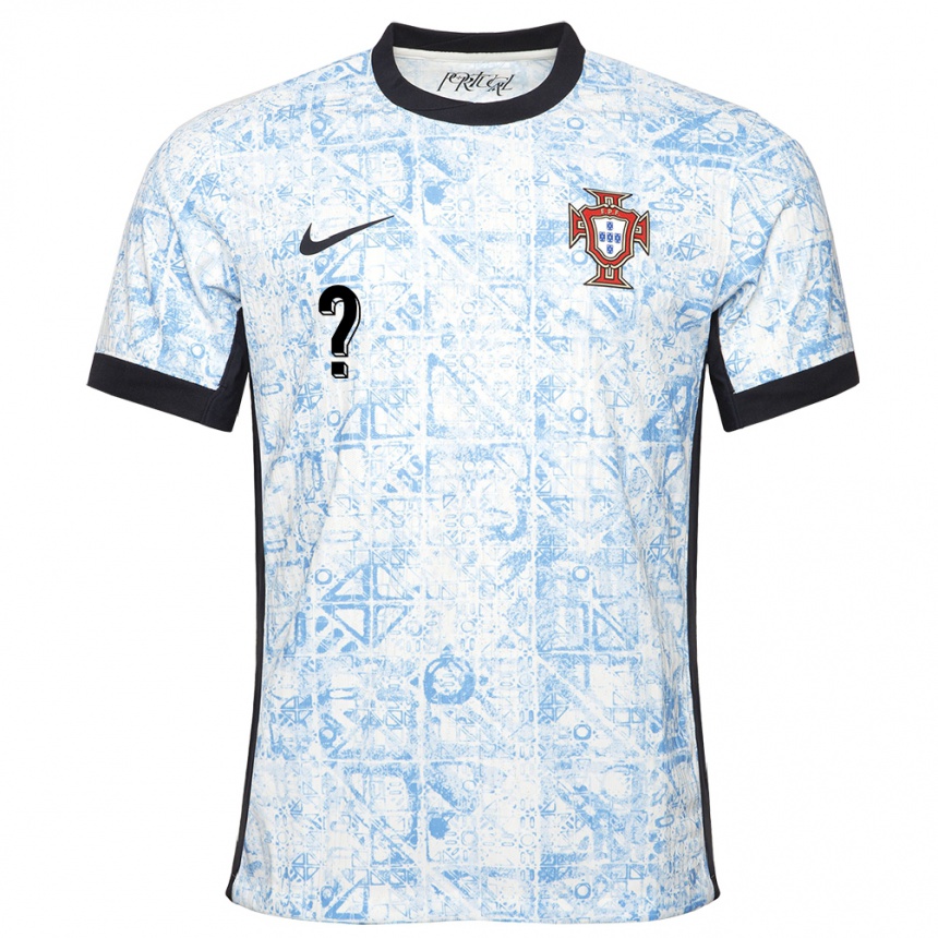 Niño Fútbol Camiseta Portugal Su Nombre #0 Crema Azul 2ª Equipación 24-26 Argentina