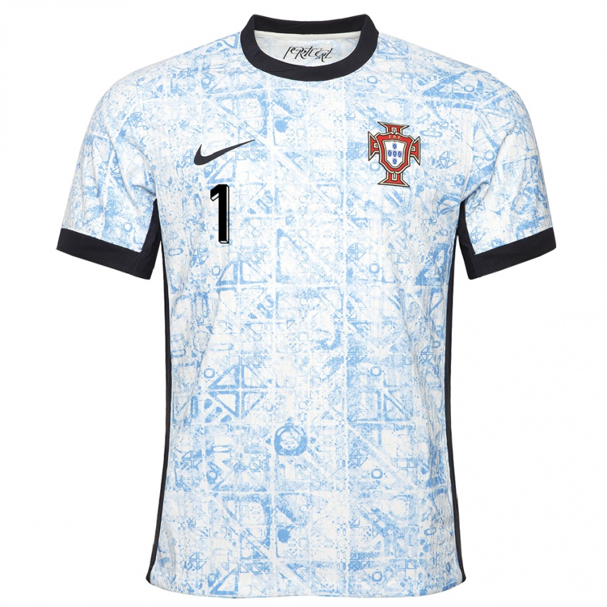 Niño Fútbol Camiseta Portugal Andre Moreira #1 Crema Azul 2ª Equipación 24-26 Argentina